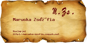 Maruska Zsófia névjegykártya